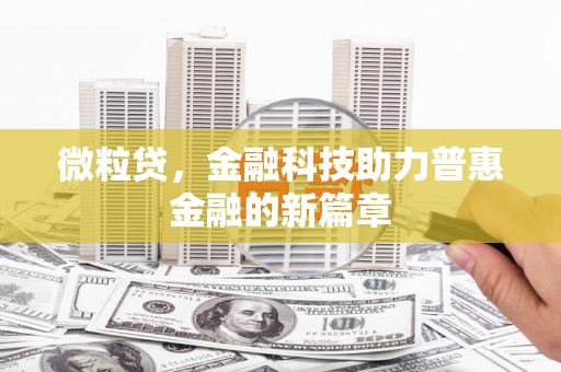 二水微粒贷，金融科技助力普惠金融的新篇章