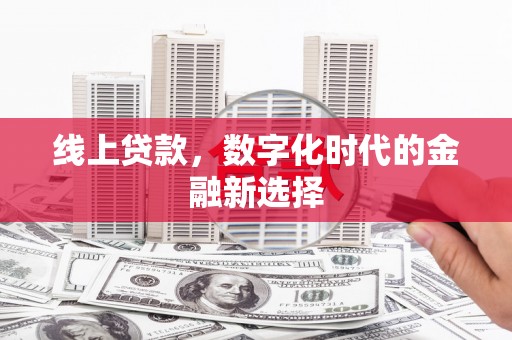 二水线上贷款，数字化时代的金融新选择