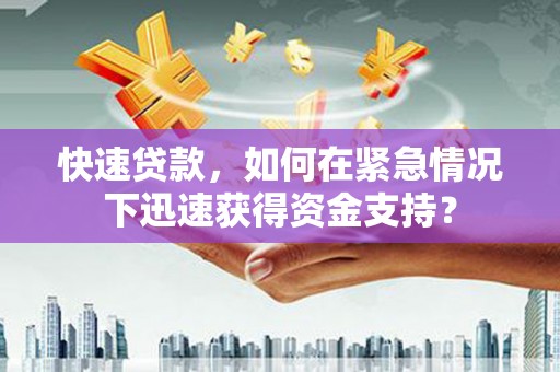 二水快速贷款，如何在紧急情况下迅速获得资金支持？