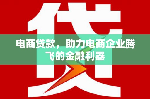 二水电商贷款，助力电商企业腾飞的金融利器