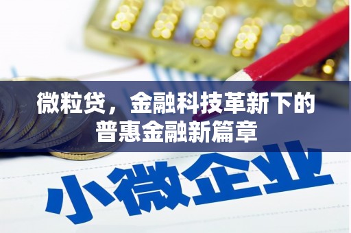 二水微粒贷，金融科技革新下的普惠金融新篇章