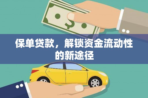 二水保单贷款，解锁资金流动性的新途径