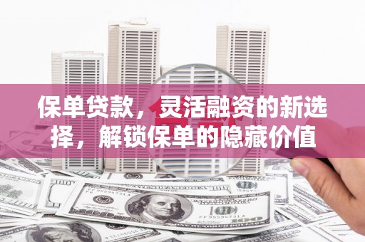 二水保单贷款，灵活融资的新选择，解锁保单的隐藏价值
