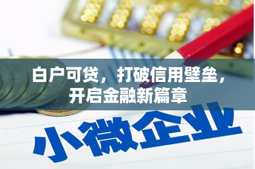 二水白户可贷，打破信用壁垒，开启金融新篇章