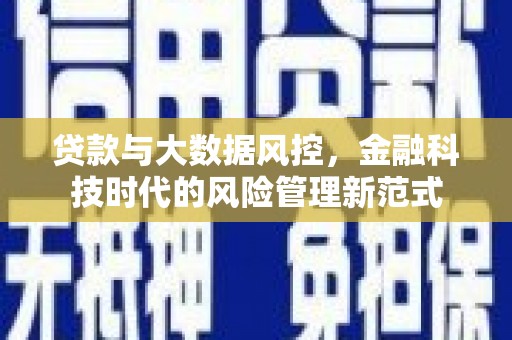 二水贷款与大数据风控，金融科技时代的风险管理新范式