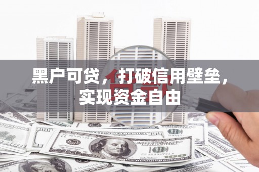 二水黑户可贷，打破信用壁垒，实现资金自由