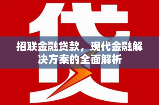 二水招联金融贷款，现代金融解决方案的全面解析
