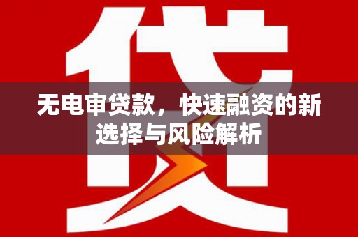 二水无电审贷款，快速融资的新选择与风险解析