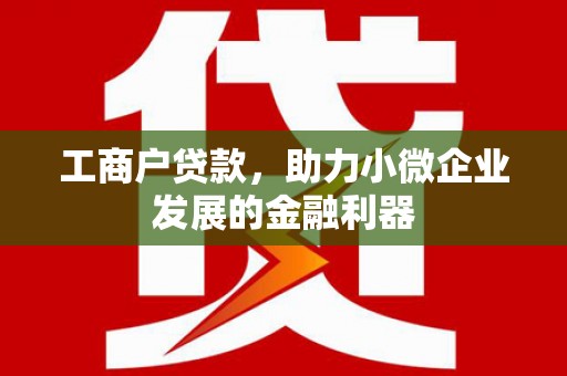 二水工商户贷款，助力小微企业发展的金融利器