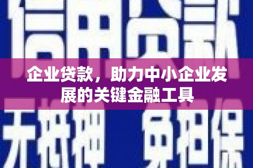 二水企业贷款，助力中小企业发展的关键金融工具