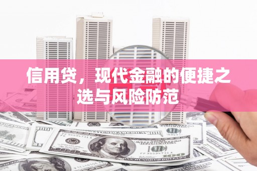 二水信用贷，现代金融的便捷之选与风险防范