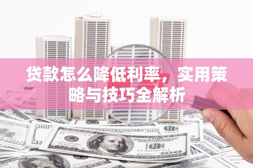 二水贷款怎么降低利率，实用策略与技巧全解析