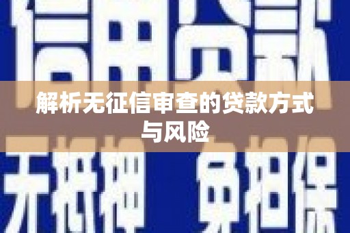 二水解析无征信审查的贷款方式与风险
