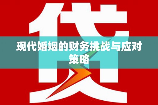 二水现代婚姻的财务挑战与应对策略
