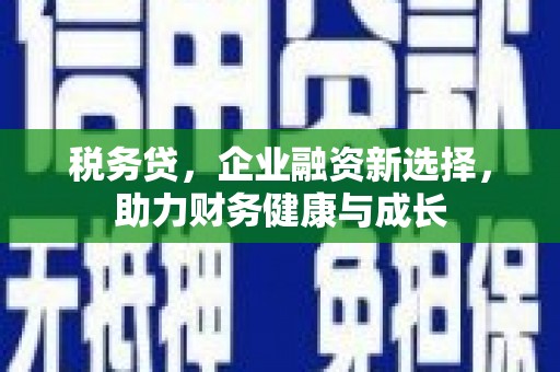 二水税务贷，企业融资新选择，助力财务健康与成长